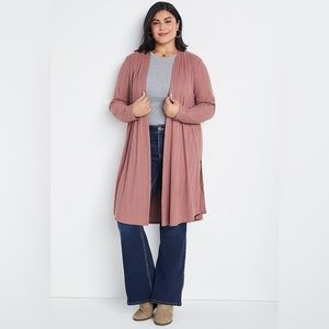 Plus size ribbed duster